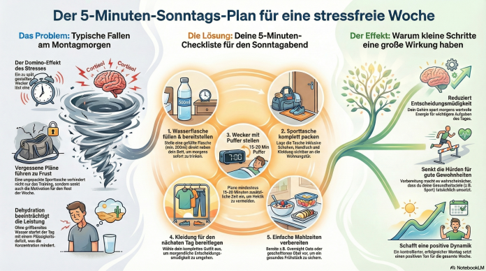 Der psychologische Trick, der deine Woche rettet Warum 5 Minuten am Sonntag alles verändern