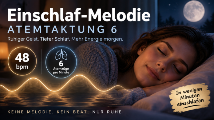 Einschlaf-Melodie „Atemtaktung 6 – Warm Pad 1 48 bpm, 6 Atemzüge pro Minute Selbstversuch